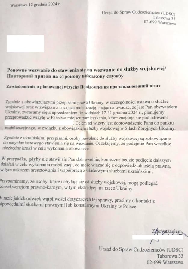 Lengyelországban az ukrán férfiak hamis katonai behívókat kezdtek kapni fenyegetésekkel