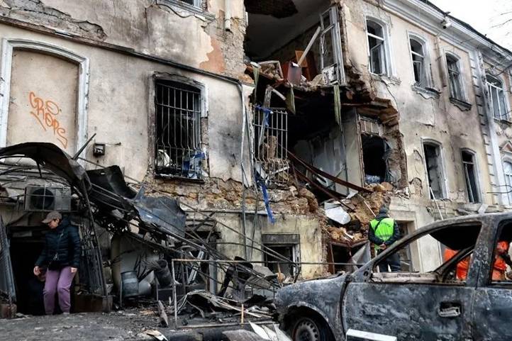 A lakóövezetekben is jelentős károk keletkeztek Fotó: AFP