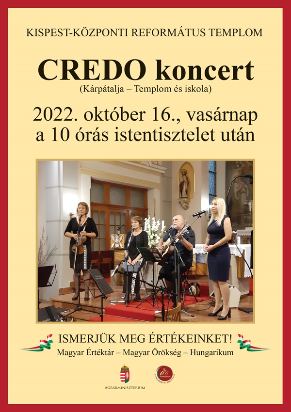 AMagyar Örökség-díjas kárpátaljai CREDO együttes koncertje