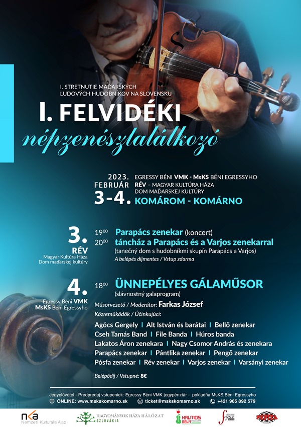 Komárom ad otthont február 3–4-én az I. Felvidéki Népzenész Találkozónak.