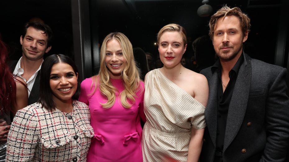 Mark Ronson, America Ferrera, Margot Robbie, Greta Gerwig és Ryan Gosling (Fotó: Eric Charbonneau/Getty Images for Warner Bros)