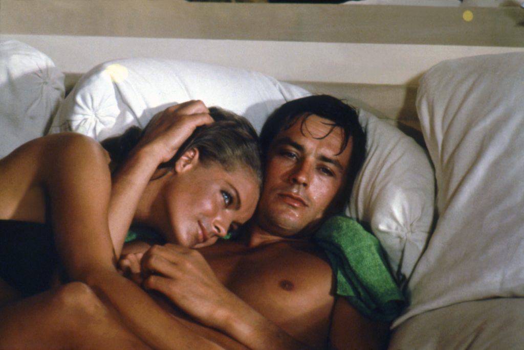 Romy Schneider és Alain Delon A medence című film forgatásán 1968-ban (Fotó: Sunset Boulevard/Corbis Getty Images)