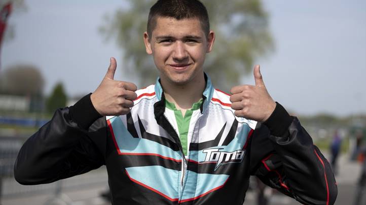 Beni és Ákos a Slovak Karting Centerben. Fotó: Hajóka Sport Fotó