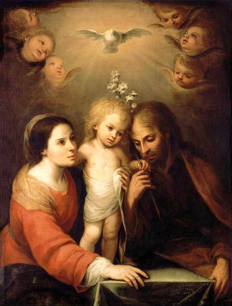 Juan-Simon Gutiérrez: A Szent Család a Szentlélekkel (Forrás: Wikipedia)