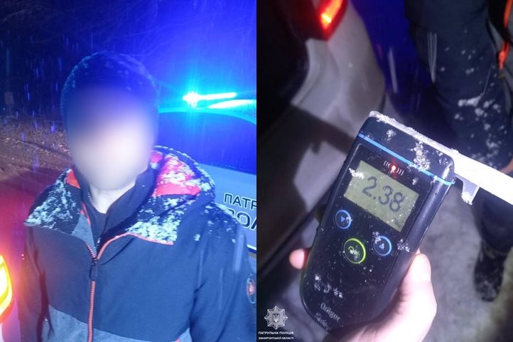 Tökrészeg sofőr okozott közúti balesetet Kárpátalján. Fotó: Kárpátaljai Járőrszolgálat