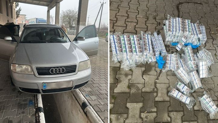Több mint 500 csomag cigarettát találtak az üzemanyagtartályban: a vámosok lefoglalták egy kárpátaljai nő Audi A6-osát. Fotó: Kárpátaljai Vámhivatal