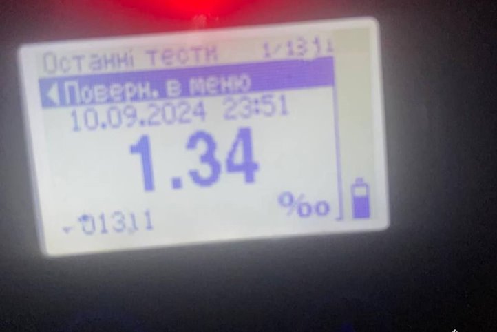 Ittasan ült a volán mögé egy nő Kárpátalján. Fotó: Kárpátaljai Járőrszolgálat