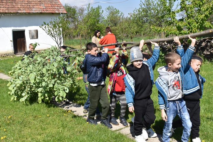 Májusfaállítás a Nagyberegi Tájházban