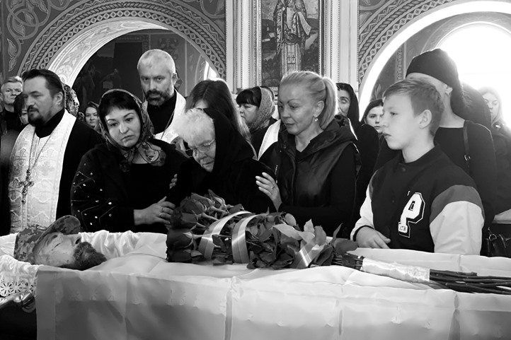 Munkácson eltemették az orosz-ukrán háborúban elesett Szerhij Szuhan védőt, 2024. október 30. Fotó: Munkácsi Városi Tanács/Facebook