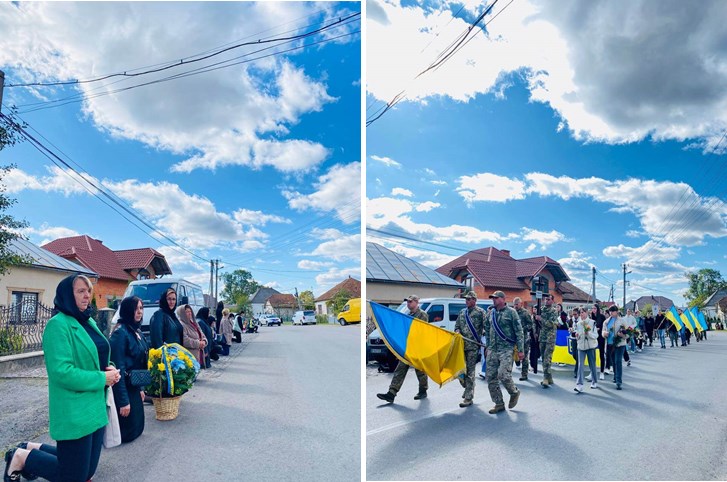 Priborzsavszke (Zárnya) faluban végső búcsút vettek Jaroszlav Hrinyuk katonától.