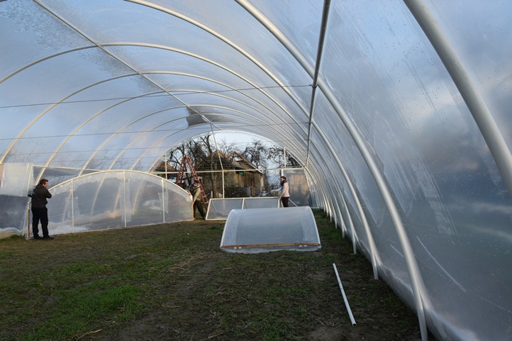 Zajlik a munka a fóliaházak környékén