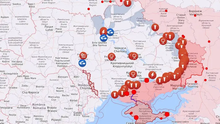 Rakétatámadás. (forrás: liveuamap.com)