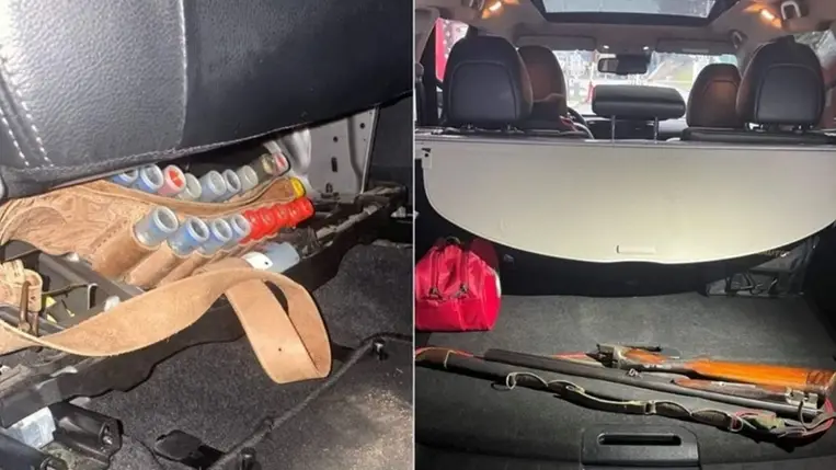 Fegyvert és lőszert találtak a kárpátaljai határőrök egy autóban