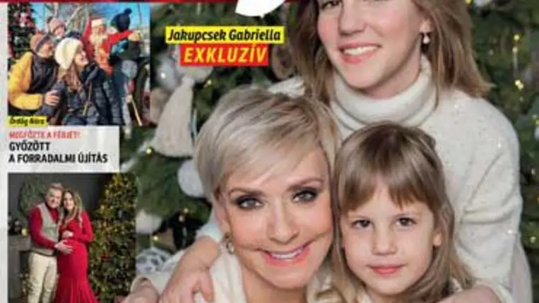 Jakupcsek Gabriella lányával és unokájával a címlapon: Emma 14, Linda 5 éves