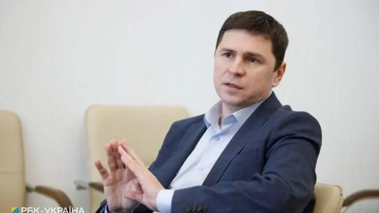 Mihajlo Podoljak, az Ukrán Elnöki Iroda vezetőjének tanácsadója. Fotó: rbc.ua