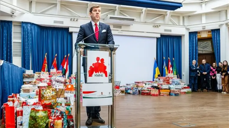 Szilágyi Péter, a Miniszterelnökség nemzetpolitikáért felelős helyettes államtitkára Beregszászon. MTI/Nemes János