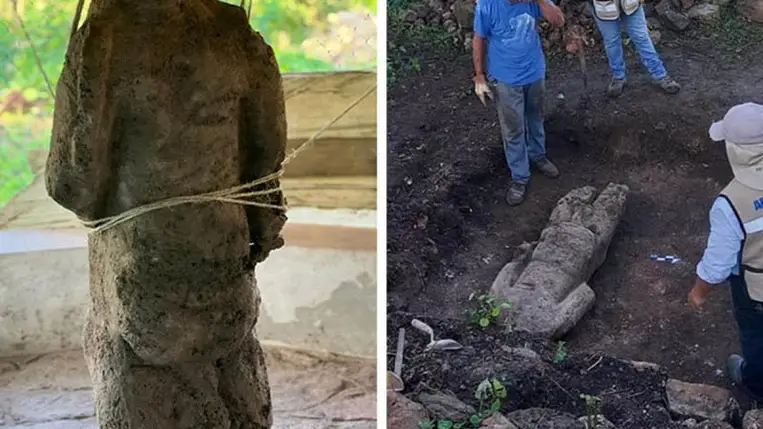 Rejtély, hogy miért fejezték le ezt az életnagyságú maja szobrot