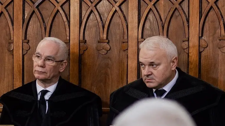 Zán Fábián Sándor, a Kárpátaljai Református Egyház püspöke. Balog Zoltán, a Dunamelléki Református Egyházkerület püspöke