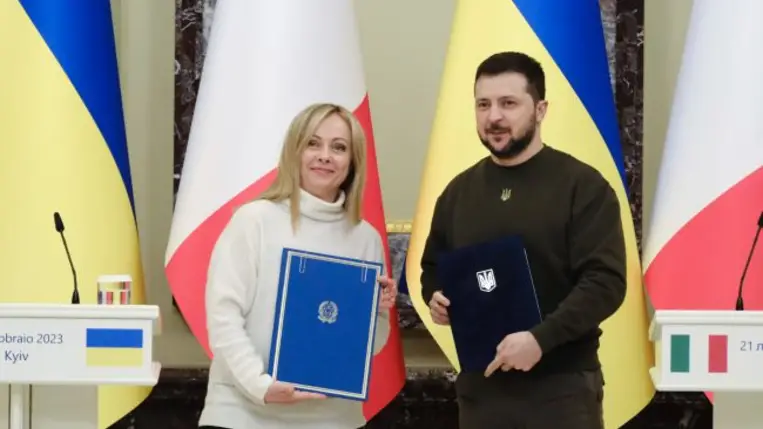 Giorgia Meloni és Volodimir Zelenszkij. Fotó: rbc.ua