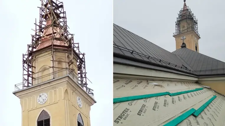 Megújul a beregszászi római katolikus templom. Fotó: Bunda Szabolcs