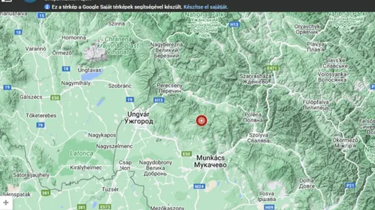Kárpátalján 2,2-es erősségű földrengést észleltek Ungvártól 23 kilométerre.
