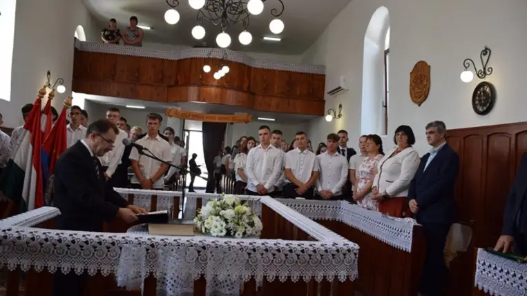 Tanévnyitó a Rákóczi Főiskola Egán Ede Szakképzési Centrumában. Fotó: Kárpátinfo/Kovács Erzsébet