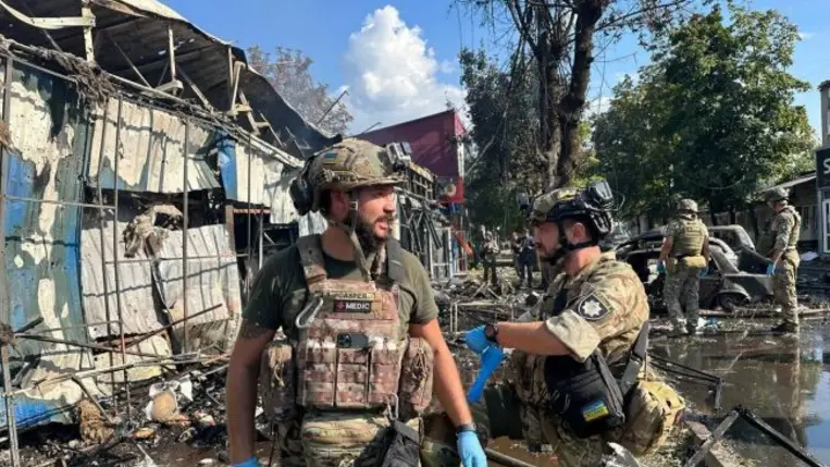 Többen meghaltak a Kosztantyinivka piacára mért orosz csapásban. Fotó: t.me/UA_National_Police