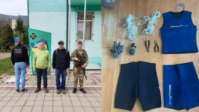 Apát és fiát fogták el az ukrán határőrök az ukrán-román határszakaszon. Fotó: Az Ukrán Állami Határszolgálat Nyugati Regionális Osztálya