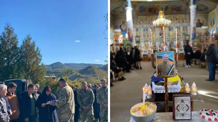 Priborzsavszke (Zárnya) faluban végső búcsút vettek Jaroszlav Hrinyuk katonától.