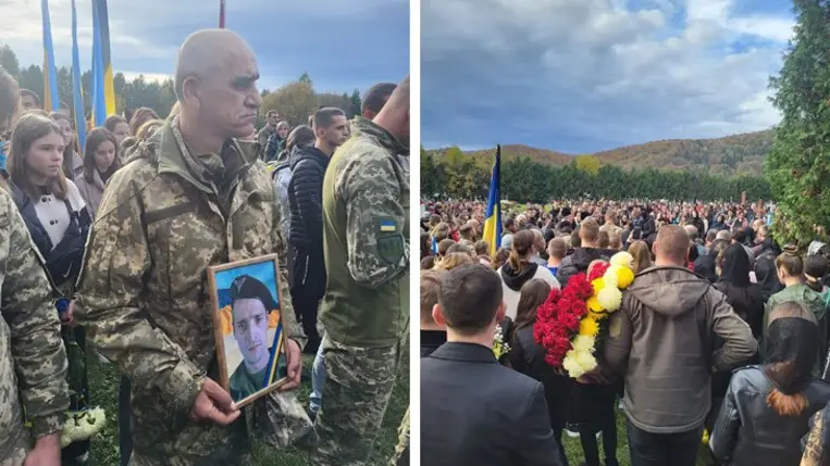 Kárpátalján eltemették a háborúban elesett Jevhen Velicskanicsot. Fotó: Feodor metropolita