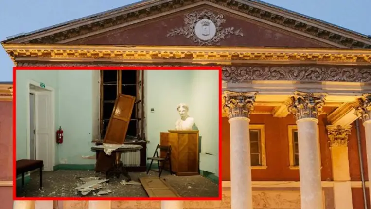 Megrongálódott az odesszai szépművészeti múzeum. Fotó: rbc.ua