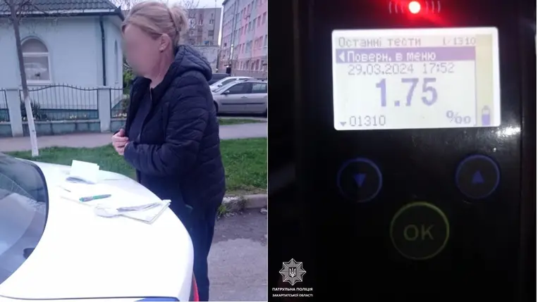 Kárpátalján a munkácsi rendőröket 500 hrivnyával akarta lefizetni egy BMW személygépkocsival szabálytalanul közlekedő ittas nő. Fotó: Kárpátaljai Járőszolgálat