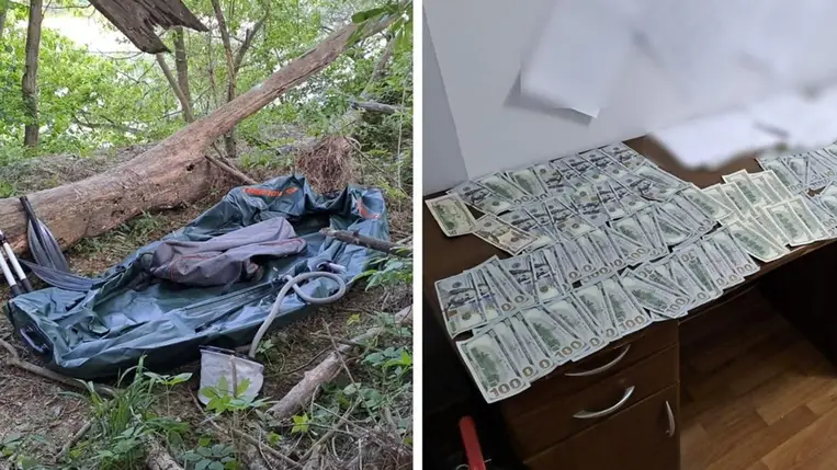 Kárpátalján 7 férfi akart egy csónakkal átjutni Magyarországra. Fotó: Ukrán Állami Határőrszolgálat