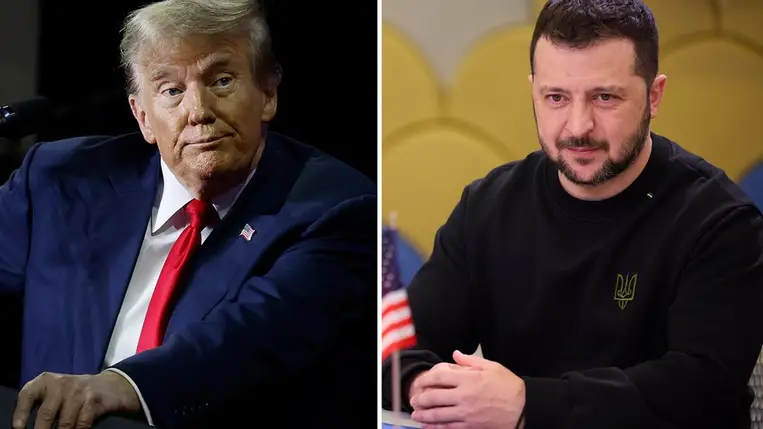 Donald Trump és Volodimir Zelenszkij. Fotó: Chip Somodevilla, Ukrainian Presidency / Handout / Anadolu / Getty Images