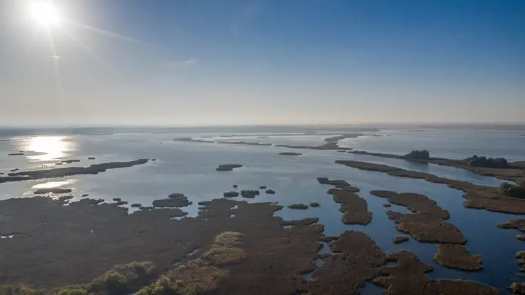 A Tisza-tó látképe. (Fotó: MTI/ Molnár-Bernáth László)