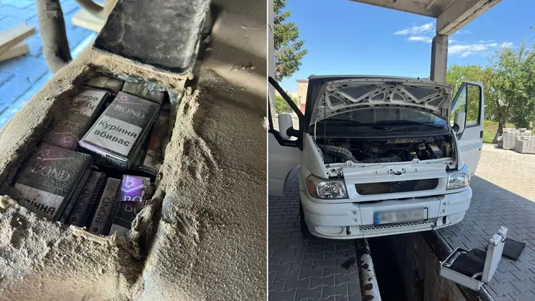 A csempész cigarettával együtt a gépkocsit is lefoglalták Kárpátalján. Fotó: Ukrán Állami Határőrszolgálat