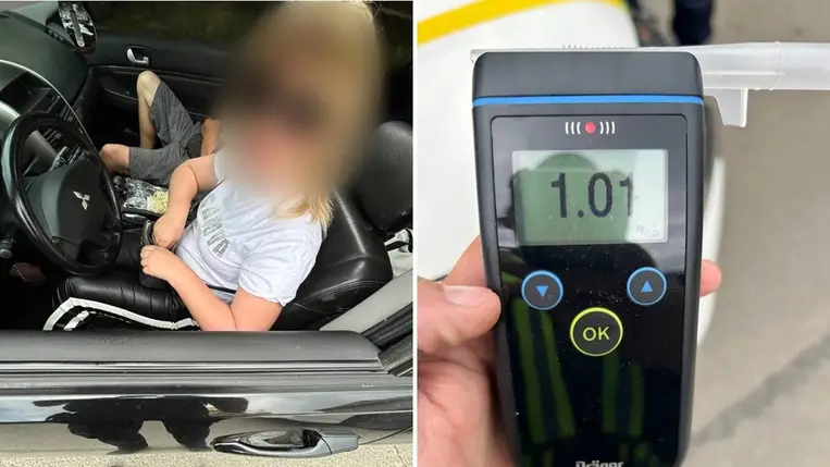 Ittas női sofőr bukott le Kárpátalján. Fotó: Kárpátaljai Járőrszolgálat Facebook-oldala