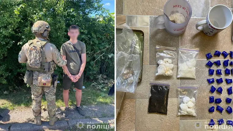 A kárpátaljai rendőrség leleplezett egy kábítószer-hálózatot, közel 1 millió hrivnya értékű árut foglaltak le. Munkácson őrizetbe vettek egy 19 éves kábítószer-kereskedőt. Fotó: Nemzeti Rendőrség