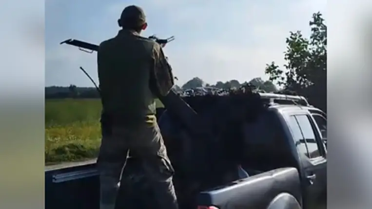 Az Ukrán Fegyveres Erők 650. kárpátaljai különálló légvédelmi géppuskás zászlóalja lelőtt egy cirkálórakétát Kárpátalja és a Lembergi terület határán. Fotó: Videórészlet. Viktor Mikita/Telegram