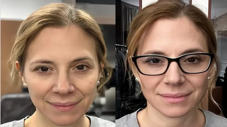 Szinetár Dóra smink nélkül és kifestve