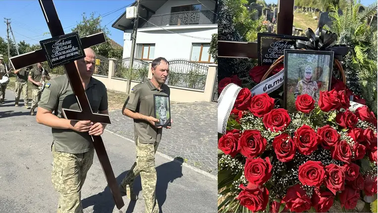 Kárpátalján végső búcsút vettek Vaszil Beres védőtől. Bisztrica (Repede), Munkácsi járás, 2024. szeptember 8. Fotó: Csinagyijevói (Beregszentmiklós) Községi Tanács/Facebook