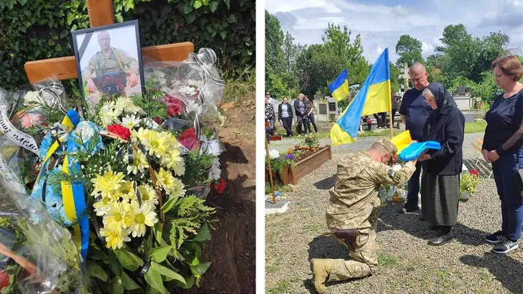 Beregszászban utolsó útjára kisérték Vaszil Kanajlo katonát. Fotó: Babják Zoltán Facebook-oldala