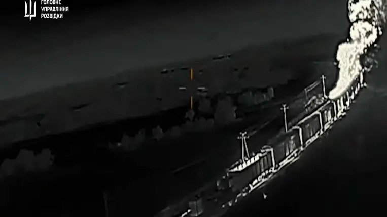 Az ukrán hírszerzés csapást mért egy orosz üzemanyagszállító vonatra. Fotó: Felderítő Főcsoportfőnökség/Facebook.com.