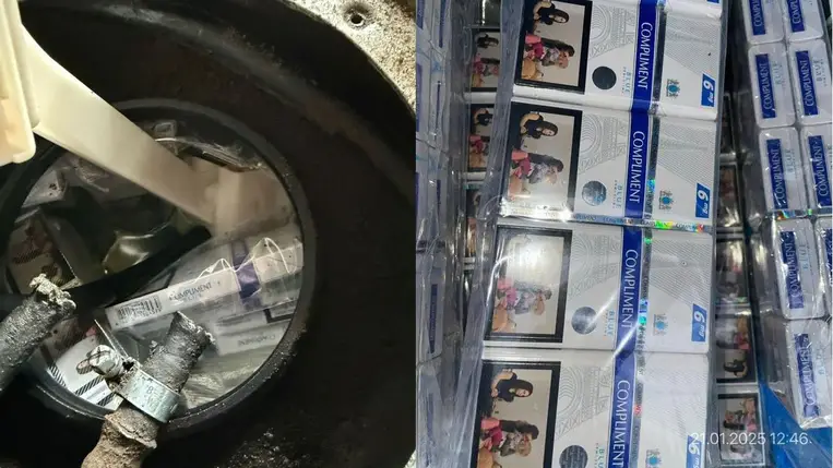 Több mint 500 csomag cigarettát találtak az üzemanyagtartályban: a vámosok lefoglalták egy kárpátaljai nő Audi A6-osát. Fotó: Kárpátaljai Vámhivatal