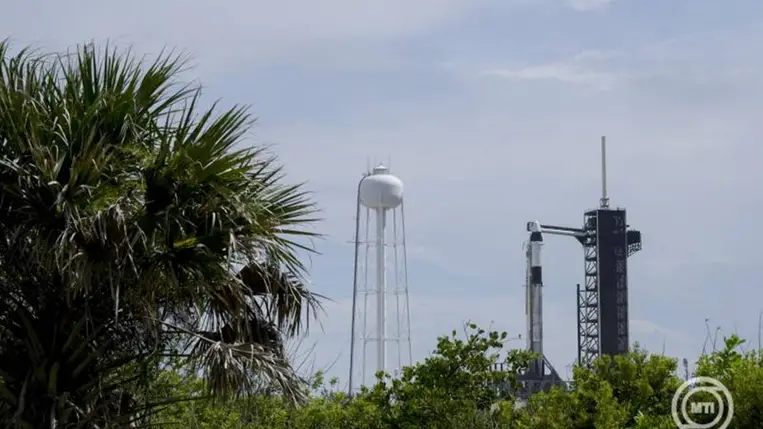  Falcon 9 hordozórakéta indulás előtt a floridai Cape Canaveral űrrepülőtéren 2025. június 10-én. MTI/Koszticsák Szilárd