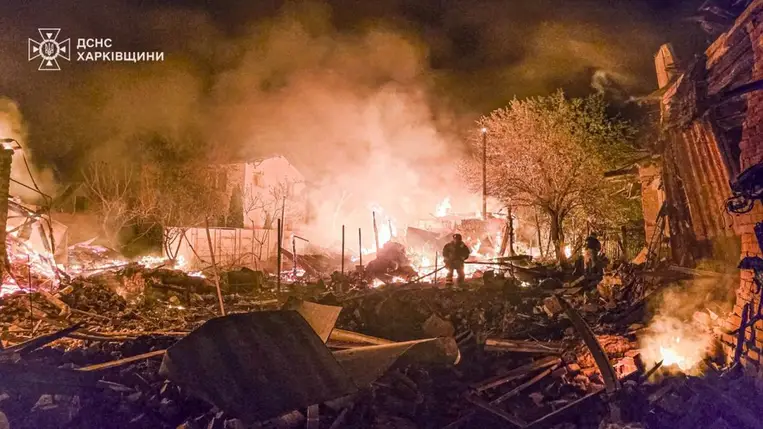 Ukrajna / Harkiv / Oroszország / Orosz dróntámadás / Civil áldozatok / Támadás / Ágyúzás / Orosz-ukrán háború / Ukrajna háború / Rendkívüli Helyzetek Állami Szolgálata - DSZNSZ
