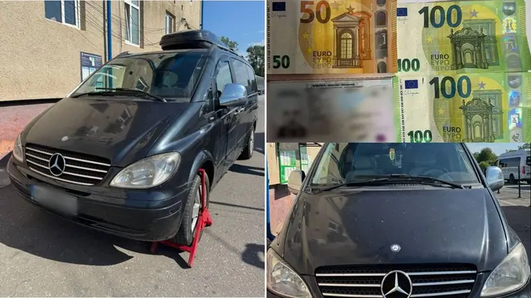 Egy román állampolgár lopott Mercedes-Benz autóval próbált Ukrajnába jutni a nevetlenfalui határátkelőn, majd megkísérelte megvesztegetni a határőrt. Fotó: Ukrán Állami Határőrszolgálat