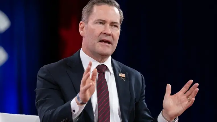 Mike Waltz amerikai nemzetbiztonsági tanácsadó beszél a Konzervatív Politikai Akció Konferencián (CPAC) a Maryland állambeli National Harborban 2025. február 21-én. (Fotó: MTI/AP/Jose Luis Magana)