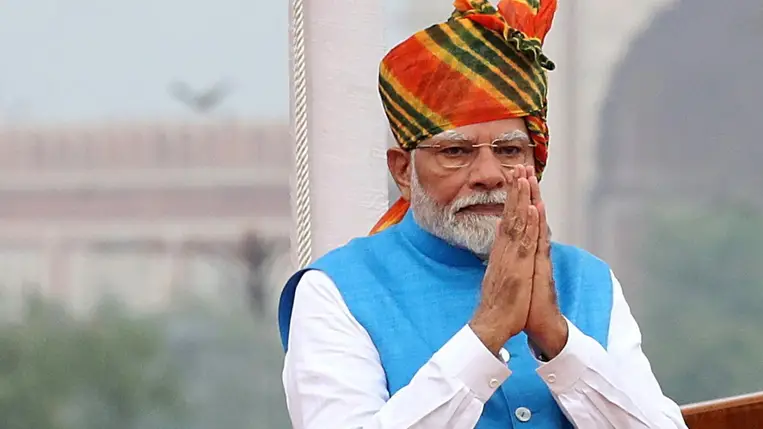 Narendra Modi, indiai miniszterelnök. Fotó: MTI/EPA/Haris Tjagi