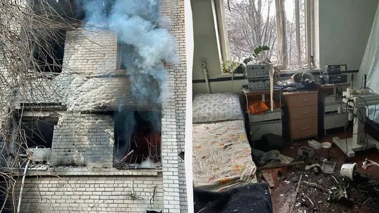 Dróntámadás ért egy szülészetet Zaporizzsjában – többen megsérültek. Fotó: колаж УНІАН, фото facebook.com/DSNSZP